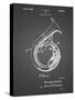 PP1049-Black Grid Sousaphone Patent Poster-Cole Borders-Stretched Canvas