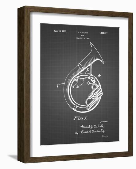 PP1049-Black Grid Sousaphone Patent Poster-Cole Borders-Framed Giclee Print