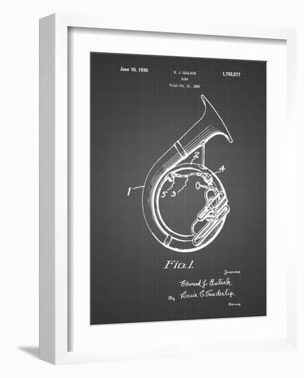 PP1049-Black Grid Sousaphone Patent Poster-Cole Borders-Framed Giclee Print