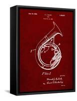 PP1049-Burgundy Sousaphone Patent Poster-Cole Borders-Framed Stretched Canvas