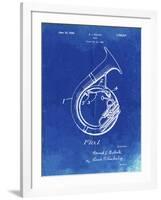 PP1049-Faded Blueprint Sousaphone Patent Poster-Cole Borders-Framed Giclee Print