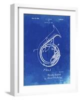 PP1049-Faded Blueprint Sousaphone Patent Poster-Cole Borders-Framed Giclee Print