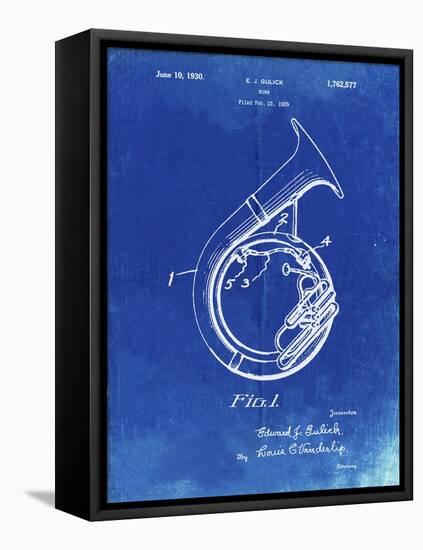 PP1049-Faded Blueprint Sousaphone Patent Poster-Cole Borders-Framed Stretched Canvas