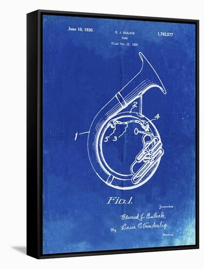 PP1049-Faded Blueprint Sousaphone Patent Poster-Cole Borders-Framed Stretched Canvas