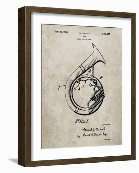 PP1049-Sandstone Sousaphone Patent Poster-Cole Borders-Framed Giclee Print