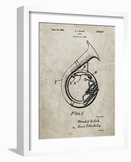 PP1049-Sandstone Sousaphone Patent Poster-Cole Borders-Framed Giclee Print