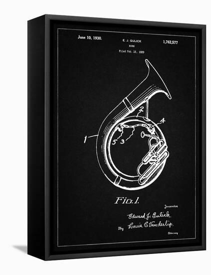PP1049-Vintage Black Sousaphone Patent Poster-Cole Borders-Framed Stretched Canvas