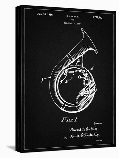 PP1049-Vintage Black Sousaphone Patent Poster-Cole Borders-Stretched Canvas