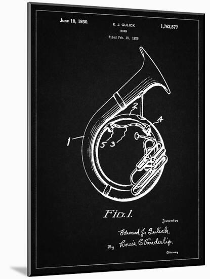 PP1049-Vintage Black Sousaphone Patent Poster-Cole Borders-Mounted Giclee Print