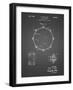 PP105-Black Grid Drum Key Holder Patent Poster-Cole Borders-Framed Giclee Print