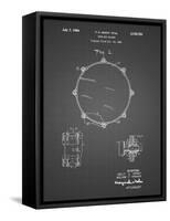 PP105-Black Grid Drum Key Holder Patent Poster-Cole Borders-Framed Stretched Canvas