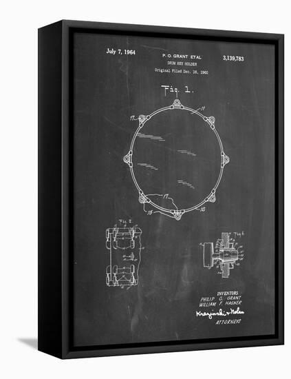 PP105-Chalkboard Drum Key Holder Patent Poster-Cole Borders-Framed Stretched Canvas