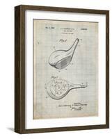 PP1050-Antique Grid Parchment Spalding Golf Driver Patent Poster-Cole Borders-Framed Giclee Print