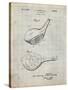 PP1050-Antique Grid Parchment Spalding Golf Driver Patent Poster-Cole Borders-Stretched Canvas