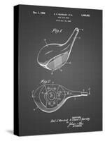 PP1050-Black Grid Spalding Golf Driver Patent Poster-Cole Borders-Stretched Canvas