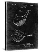 PP1050-Black Grunge Spalding Golf Driver Patent Poster-Cole Borders-Stretched Canvas