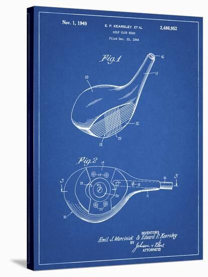 PP1050-Blueprint Spalding Golf Driver Patent Poster-Cole Borders-Stretched Canvas