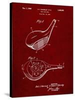 PP1050-Burgundy Spalding Golf Driver Patent Poster-Cole Borders-Stretched Canvas