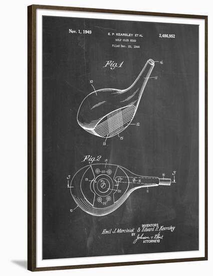 PP1050-Chalkboard Spalding Golf Driver Patent Poster-Cole Borders-Framed Premium Giclee Print