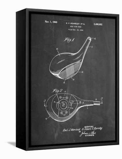 PP1050-Chalkboard Spalding Golf Driver Patent Poster-Cole Borders-Framed Stretched Canvas