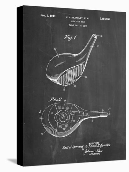PP1050-Chalkboard Spalding Golf Driver Patent Poster-Cole Borders-Stretched Canvas