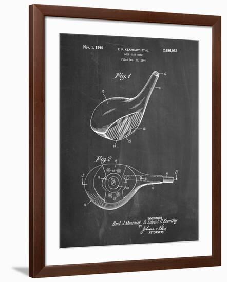 PP1050-Chalkboard Spalding Golf Driver Patent Poster-Cole Borders-Framed Giclee Print