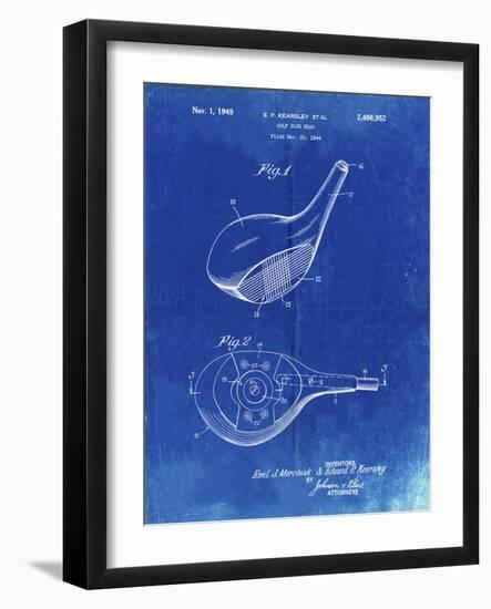 PP1050-Faded Blueprint Spalding Golf Driver Patent Poster-Cole Borders-Framed Giclee Print