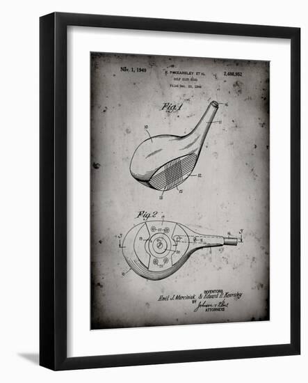 PP1050-Faded Grey Spalding Golf Driver Patent Poster-Cole Borders-Framed Giclee Print