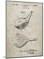 PP1050-Sandstone Spalding Golf Driver Patent Poster-Cole Borders-Mounted Giclee Print