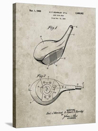 PP1050-Sandstone Spalding Golf Driver Patent Poster-Cole Borders-Stretched Canvas