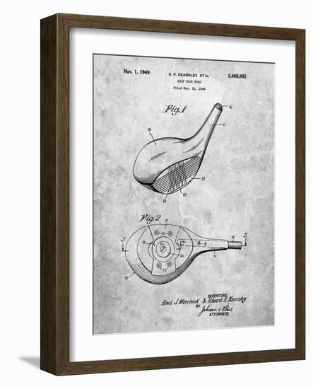 PP1050-Slate Spalding Golf Driver Patent Poster-Cole Borders-Framed Giclee Print