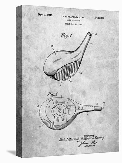 PP1050-Slate Spalding Golf Driver Patent Poster-Cole Borders-Stretched Canvas