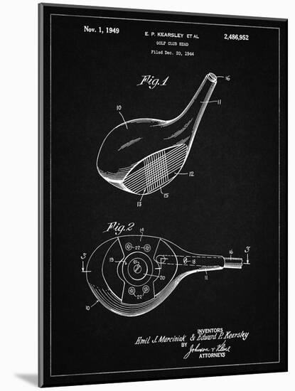 PP1050-Vintage Black Spalding Golf Driver Patent Poster-Cole Borders-Mounted Giclee Print