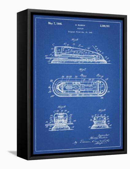 PP1052-Blueprint Stapler Patent Poster-Cole Borders-Framed Stretched Canvas
