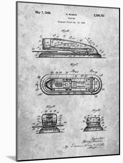 PP1052-Slate Stapler Patent Poster-Cole Borders-Mounted Giclee Print