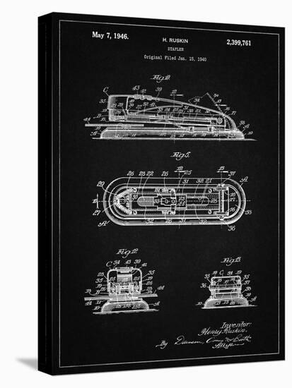 PP1052-Vintage Black Stapler Patent Poster-Cole Borders-Stretched Canvas