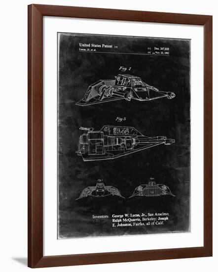 PP1057-Black Grunge Star Wars Snowspeeder Poster-Cole Borders-Framed Giclee Print