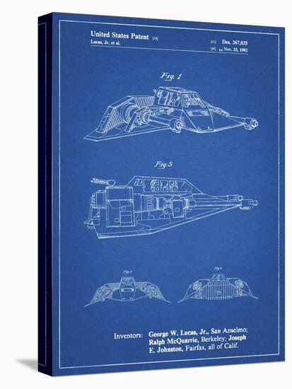 PP1057-Blueprint Star Wars Snowspeeder Poster-Cole Borders-Stretched Canvas