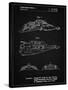 PP1057-Vintage Black Star Wars Snowspeeder Poster-Cole Borders-Stretched Canvas