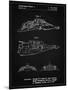 PP1057-Vintage Black Star Wars Snowspeeder Poster-Cole Borders-Mounted Premium Giclee Print