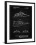 PP1057-Vintage Black Star Wars Snowspeeder Poster-Cole Borders-Framed Giclee Print