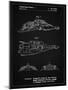 PP1057-Vintage Black Star Wars Snowspeeder Poster-Cole Borders-Mounted Giclee Print