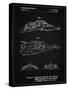 PP1057-Vintage Black Star Wars Snowspeeder Poster-Cole Borders-Stretched Canvas