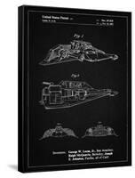 PP1057-Vintage Black Star Wars Snowspeeder Poster-Cole Borders-Framed Stretched Canvas