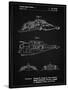 PP1057-Vintage Black Star Wars Snowspeeder Poster-Cole Borders-Stretched Canvas