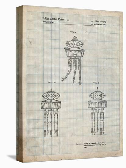 PP1059-Antique Grid Parchment Star Wars Viper Prode Droid Poster-Cole Borders-Stretched Canvas