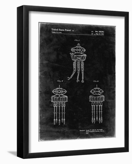 PP1059-Black Grunge Star Wars Viper Prode Droid Poster-Cole Borders-Framed Giclee Print