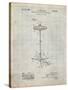 PP106-Antique Grid Parchment Hi Hat Cymbal Stand and Pedal Patent Poster-Cole Borders-Stretched Canvas