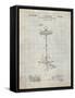 PP106-Antique Grid Parchment Hi Hat Cymbal Stand and Pedal Patent Poster-Cole Borders-Framed Stretched Canvas