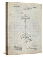 PP106-Antique Grid Parchment Hi Hat Cymbal Stand and Pedal Patent Poster-Cole Borders-Stretched Canvas